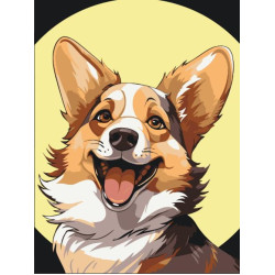 Картина по номерам "Корги Коржик" лак 30*40см, термопакет, ТМ ART Craft, Украина