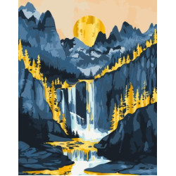 Картина по номерам "Золотой пейзаж" с металлизированными красками, 40*50см, термопакет, ТМ ART Craft, Украина