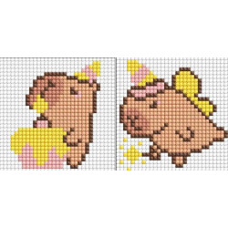 Алмазна мозаїка на самоклеючій основі для дітей &quot;Капібара веселиться&quot; 9х9см, термопакет, ТМ Ідейка, Україна арт: AMS1162