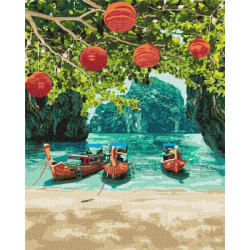 Картина по номерам "Отдых в Таиланде" 40*50см, термопакет, ТМ Идейка, Украина