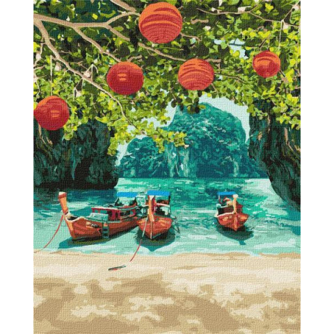 Картина за номерами "Відпочинок в Таїланді" 40*50см, термопакет, ТМ Ідейка, Україна арт: KHO2291