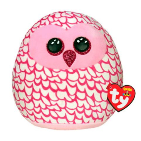 М'яка іграшка TY SQUISH-A-BOOS Рожева сова "PINKY" 20см арт: 39300
