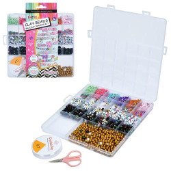 Бісер намистини, намистини-англ.літери, ножиці, у пеналі 18,5*23,5*2см  арт: AWE-B3A