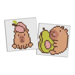 Алмазна мозаїка на магнітній основі для дітей &quot;Капібара: персик та авокадо&quot; 9х9см, термопакет, ТМ Ідейка, Україна арт: AMG1157