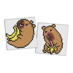 Алмазна мозаїка на магнітній основі для детей &quot;Капібара: банани&quot; 9х9см, термопакет, ТМ Ідейка, Україна арт: AMG1165