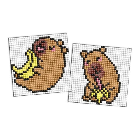 Алмазна мозаїка на магнітній основі для детей "Капібара: банани" 9х9см, термопакет, ТМ Ідейка, Україна арт: AMG1165