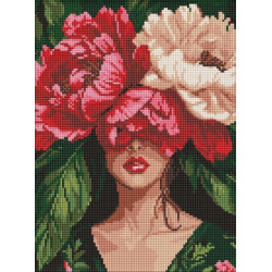 Алмазная мозаика "Загадочные пионы" 30x40см, термопакет, ТМ Идейка, Украина
