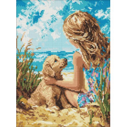 Алмазна мозаїка &quot;Радісний песик&quot; 30x40см, термопакет, ТМ Ідейка, Україна арт: AMO8158