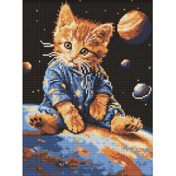 Алмазна мозаїка &quot;Зоряний котик&quot; 30x40см, термопакет, ТМ Ідейка, Україна арт: AMO8167