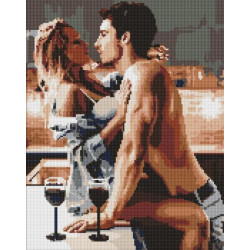 Алмазна мозаїка &quot;Пристрасний сніданок&quot; 40х50см, термопакет, ТМ Ідейка, Україна арт: AMO8171