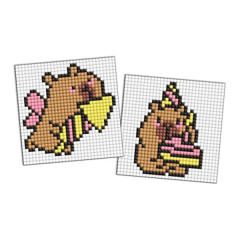 Алмазна мозаїка на самоклеючій основі для дітей "Капібара 1" 9х9см, термопакет, ТМ Ідейка, Україна арт: AMS1112