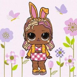 Картина за номерами для дітей "L.O.L. Surprise! HipHop4Lyfe BossBunny" 30х40см, термопакет, ТМ Ідейка, Україна арт: KHO1103