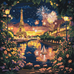 Картина по номерам "Салюты Парижа" 40х40см, термопакет, ТМ Идейка, Украина