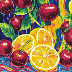 Картина по номерам "Сочное наслаждение с красками металлик" 40х40см, термопакет, ТМ Идейка, Украина