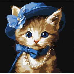 Картина по номерам "Котик в шляпе" 30х30см, термопакет, ТМ Идейка, Украина