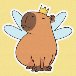 Картина за номерами для дітей "Капібара-фея" 30х30см, термопакет, ТМ Ідейка, Україна арт: KHO6748