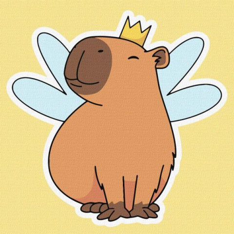 Картина за номерами для дітей "Капібара-фея" 30х30см, термопакет, ТМ Ідейка, Україна арт: KHO6748