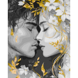 Картина по номерам "Взгляд губами с красками металлик extra" 40х50см, термопакет, ТМ Идейка, Украина