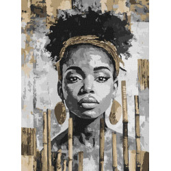 Картина по номерам "Экзотический монохром" 30х40см, термопакет, ТМ Идейка, Украина