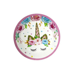 Тарілки одноразові картонні ЦІНА ЗА УП. 10ШТ, 18см, дизайн Однороги арт: CP7328