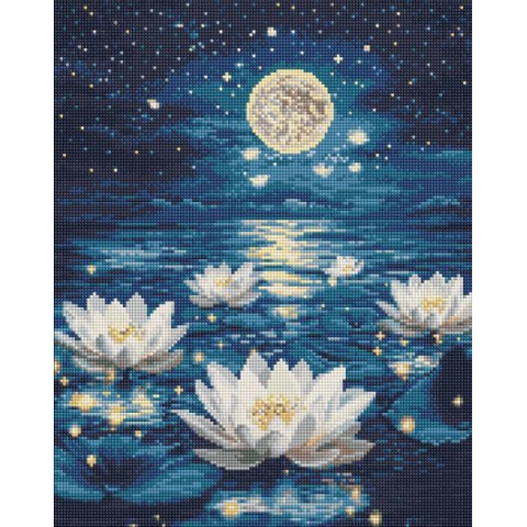 Алмазна мозаїка "Лотос під сяйвом" 40х50см, термопакет, ТМ Ідейка, Україна арт: AMO8226