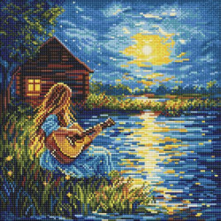 Алмазна мозаїка &quot;Звуки у темряві&quot; 40х40см, термопакет, ТМ Ідейка, Україна арт: AMO8229