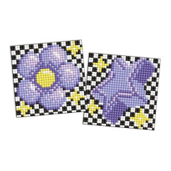 Алмазна мозаїка на самоклеючій основі для дітей &quot;LOL Surprise! Фіолетова квітка і зірка&quot; 9х9см, термопакет, ТМ Ідейка, Україна арт: AMS1180