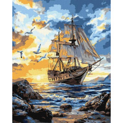 Картина за номерами "Птахи над вітрилами" 40х50см, термопакет, ТМ Ідейка, Україна арт: KHO6376
