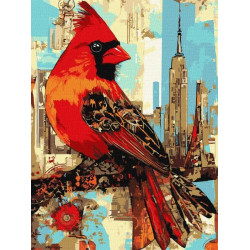 Картина за номерами "Міська пташка" 30х40см, термопакет, ТМ Ідейка, Україна арт: KHO6732