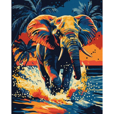 Картина за номерами "Магія слона" 40х50см, термопакет, ТМ Ідейка, Україна арт: KHO6744