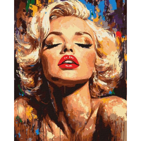 Картина за номерами "Яскрава Монро" 40х50см, термопакет, ТМ Ідейка, Україна арт: KHO8562