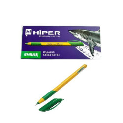 Ручка масляная Hiper Shark, 0,7 мм, 1200м, зеленая, ЦЕНА ЗА УП. 10ШТ, в кор. 15*7*2см, ТМ Hiper