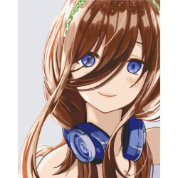 Картина по номерам "Голубоглазая девушка" лак 40*50см, термопакет, ТМ ART Craft, Украина