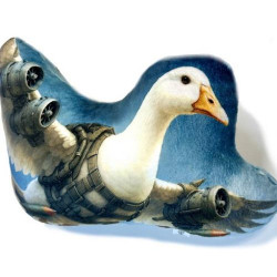 Іграшка м&#039;яконабивна ГУСІНІ-БОМБІНІ 60см подушка-обіймашка, Сувенір Декор, Україна арт: GU-B60