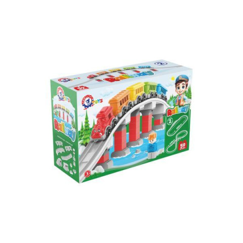 Конструктор железная дорога 56дет., в корр. 37,4*25*13,7см, ТМ Технок, Украина