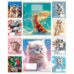 Тетрадь 12 л. # цветная обложка, ЦЕНА ЗА УП. 25ШТ, ТМ Тетрада, Украина