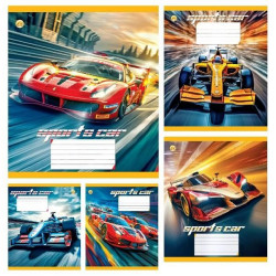 Тетрадь 12 л. # цветная обложка Sports car, ЦЕНА ЗА УП. 25ШТ, ТМ Тетрада, Украина