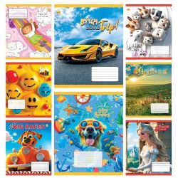 Тетрадь 12 л. косая, с доп.линией Люкс,, ЦЕНА ЗА УП. 25ШТ, ТМ Тетрада, Украина