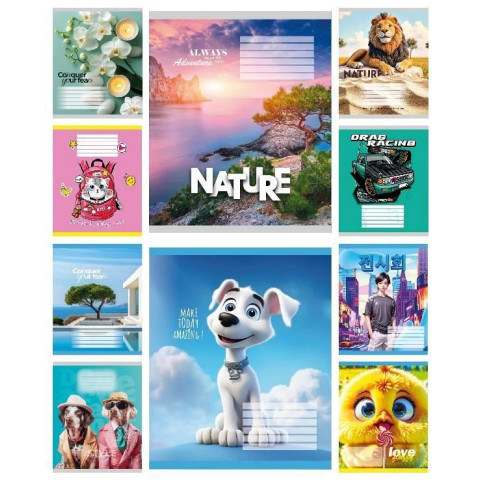 Зошит 18 арк. = кольорова обкладинка Мікс-3, ЦІНА ЗА УП. 20ШТ, ТМ Тетрада, Україна арт: ТА52202