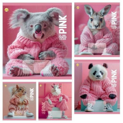 Зошит 24 арк. # кол.обкладинка Pink, ЦІНА ЗА УП. 20ШТ, ТМ Тетрада, Україна арт: ТА51303