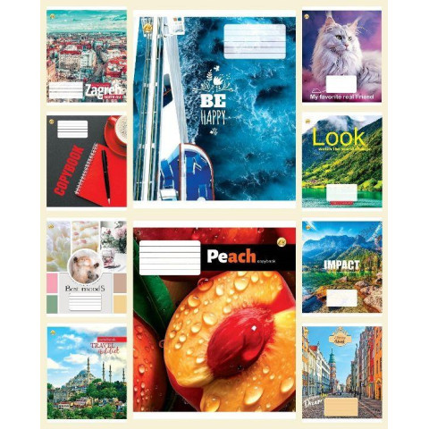 Зошит 60 арк. клітинка, Люкс Мікс-1, ЦІНА ЗА УП. 10ШТ, ТМ Тетрада, Україна арт: ТЕ11644