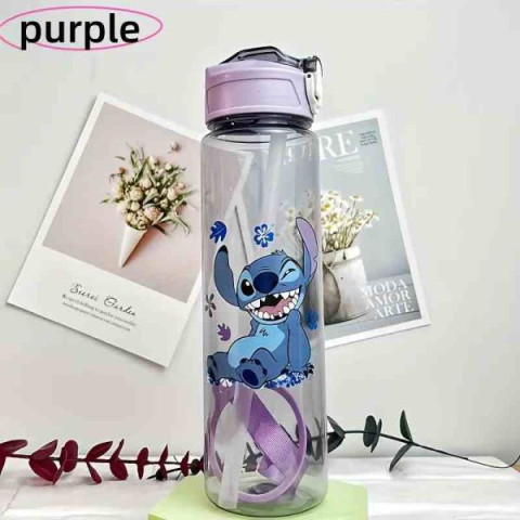 Бутылка для воды Стич фиолетовый 750мл 25см, пак. 12*26см