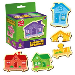 Пазлы магнитные "Кольорові будинки", ТМ Vladi Toys, Украина