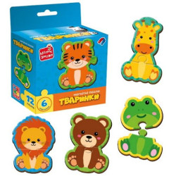 Пазлы магнитные "Тваринки", ТМ Vladi Toys, Украина