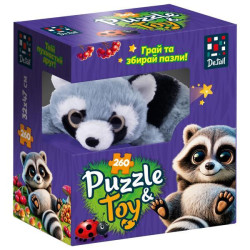 Пазли De.tail. Єнотик 260 деталей, ТМ Vladi Toys, Україна арт: DT200-09