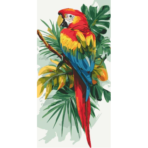 Картина за номерами "Яскравий ара" 40*80cм, ТМ ART Craft, Україна арт: 11721-AC