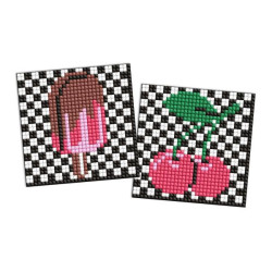 Алмазна мозаїка на магнітній основі для дітей "LOL Surprise! Вишні і морозиво" 9x9см, термопакет 19*12см, ТМ Ідейка, Україна арт: AMG1109