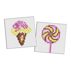 Алмазна мозаїка на магнітній основі для дітей "LOL Surprise! Морозиво і льодяник" 9x9см, термопакет 19*12см, ТМ Ідейка, Україна арт: AMG1183