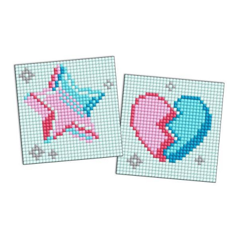 Алмазна мозаїка на магнітній основі для дітей "LOL Surprise! Зірка і розбите серце" 9x9см, термопакет 19*12см, ТМ Ідейка, Україна арт: AMG1187