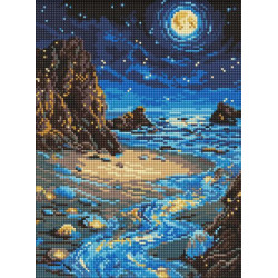 Алмазна мозаїка "Сяючий берег" 30х40см, термопакет, ТМ Ідейка, Україна арт: AMO8234